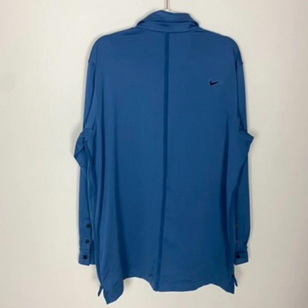 Nike Golf Tour Premium Polo Shirt 483612-458 Long Sleeve Blue Mens XL Dri Fit